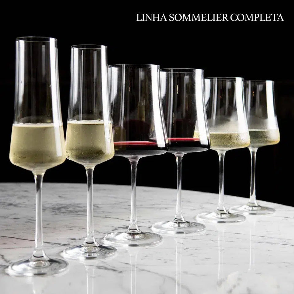 Kit com 6 Taças para Vinho em Cristal Bohemia Sommelier 460ml