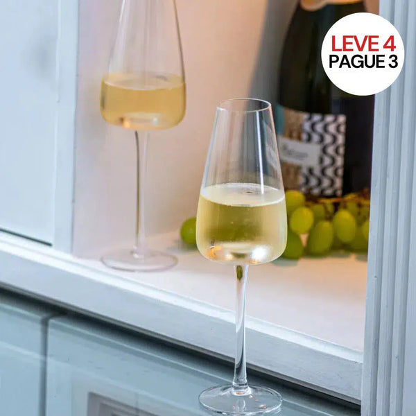 Leve 4, Pague 3: Kit Taças para Espumante em Cristal Linha Mirage 280ml Artevino