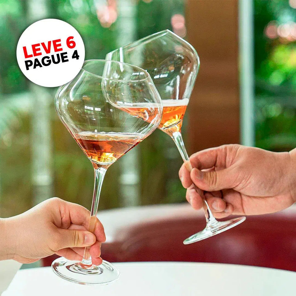 Leve 6, Pague 4: Kit Taças para Vinho em Cristal Linha Massimo 740ml Artevino