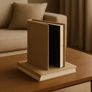 Livro Caixa Bege 34x24x4cm Mart