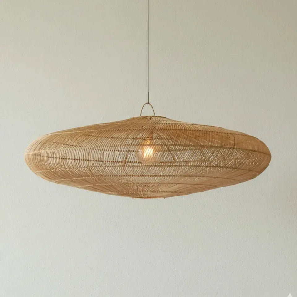 Luminária Artesanal Rattan Natural Gaia 150x47cm Bahali