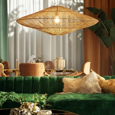 Luminária Artesanal Rattan Natural Gaia 150x47cm Bahali