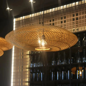 Luminária Artesanal Rattan Natural Gaia 150x47cm Bahali