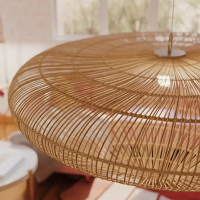 Luminária Artesanal Rattan Natural Gaia 200x55cm Bahali