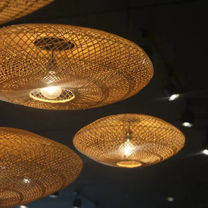 Luminária Artesanal Rattan Natural Gaia 150x47cm Bahali