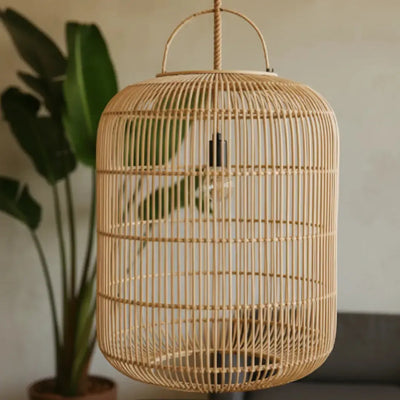 Luminária Artesanal Rattan Natural Nala 50x60cm Bahali