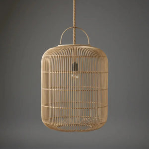 Luminária Artesanal Rattan Natural Nala 50x60cm Bahali