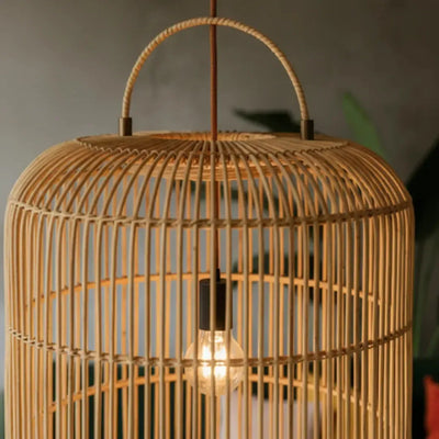 Luminária Artesanal Rattan Natural Nala 50x80cm Bahali