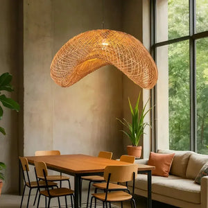 Luminária Artesanal Rattan Natural Nami 60cm Bahali
