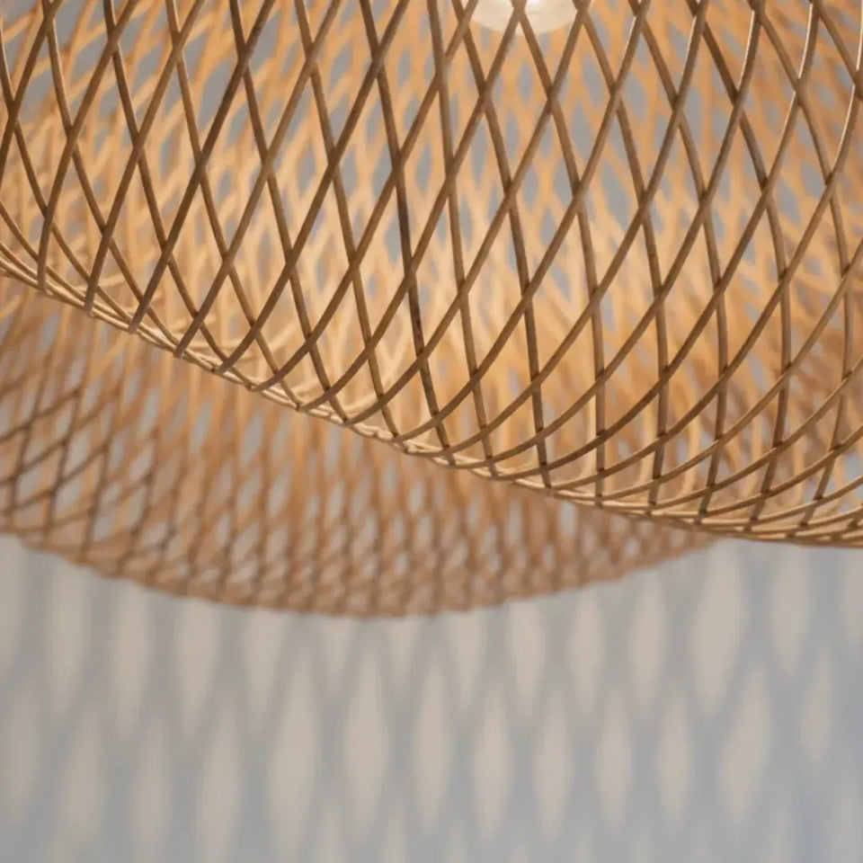 Luminária Artesanal Rattan Natural Nami 80cm Bahali