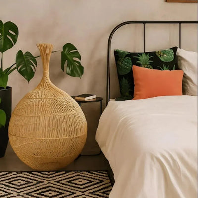 Luminária Artesanal Rattan Natural Noa 50x80cm Bahali