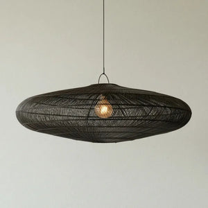 Luminária Artesanal Rattan Preta Gaia 150x47cm Bahali