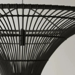 Luminária Artesanal Rattan Preta Liora 150x43cm Bahali