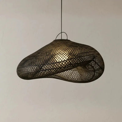 Luminária Artesanal Rattan Preto Nami 80cm Bahali