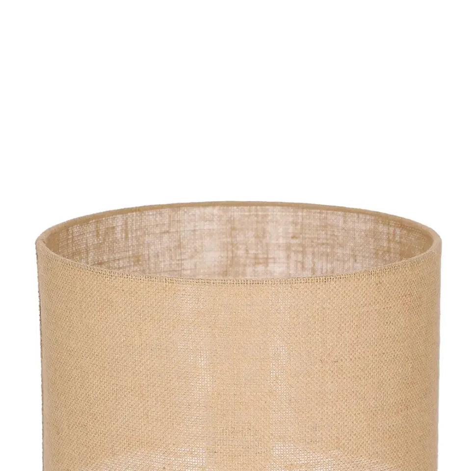 Luminária de Mesa Bivolt Cerâmica e Fibra Natural Bege Mart