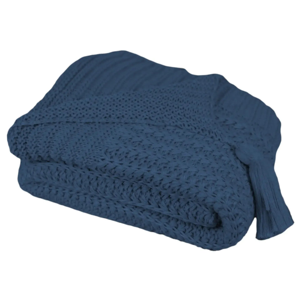 Manta Tricot Trama Lotus 1,80x0,90 Azul Jeans