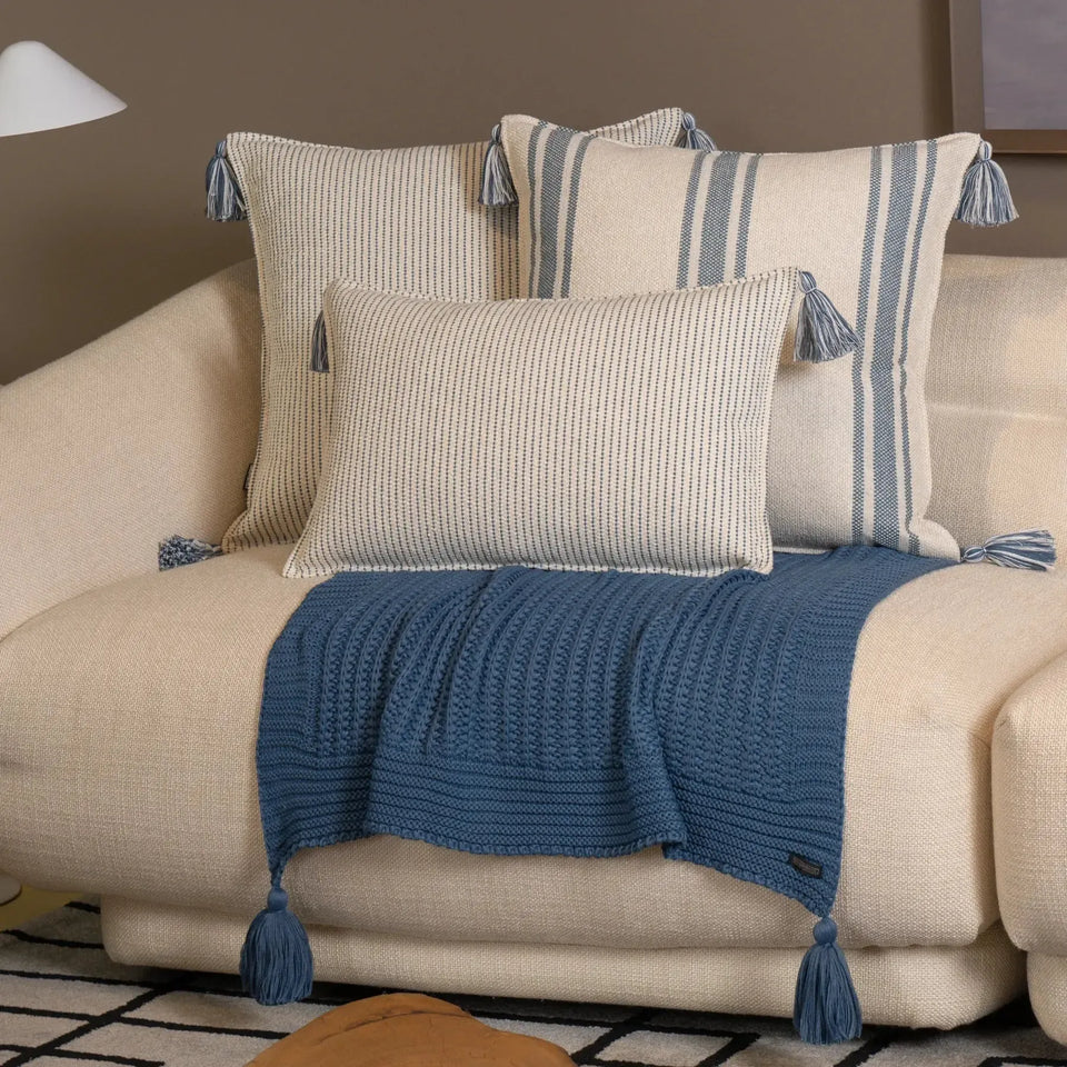 Manta Tricot Trama Lotus 1,80x0,90 Azul Jeans