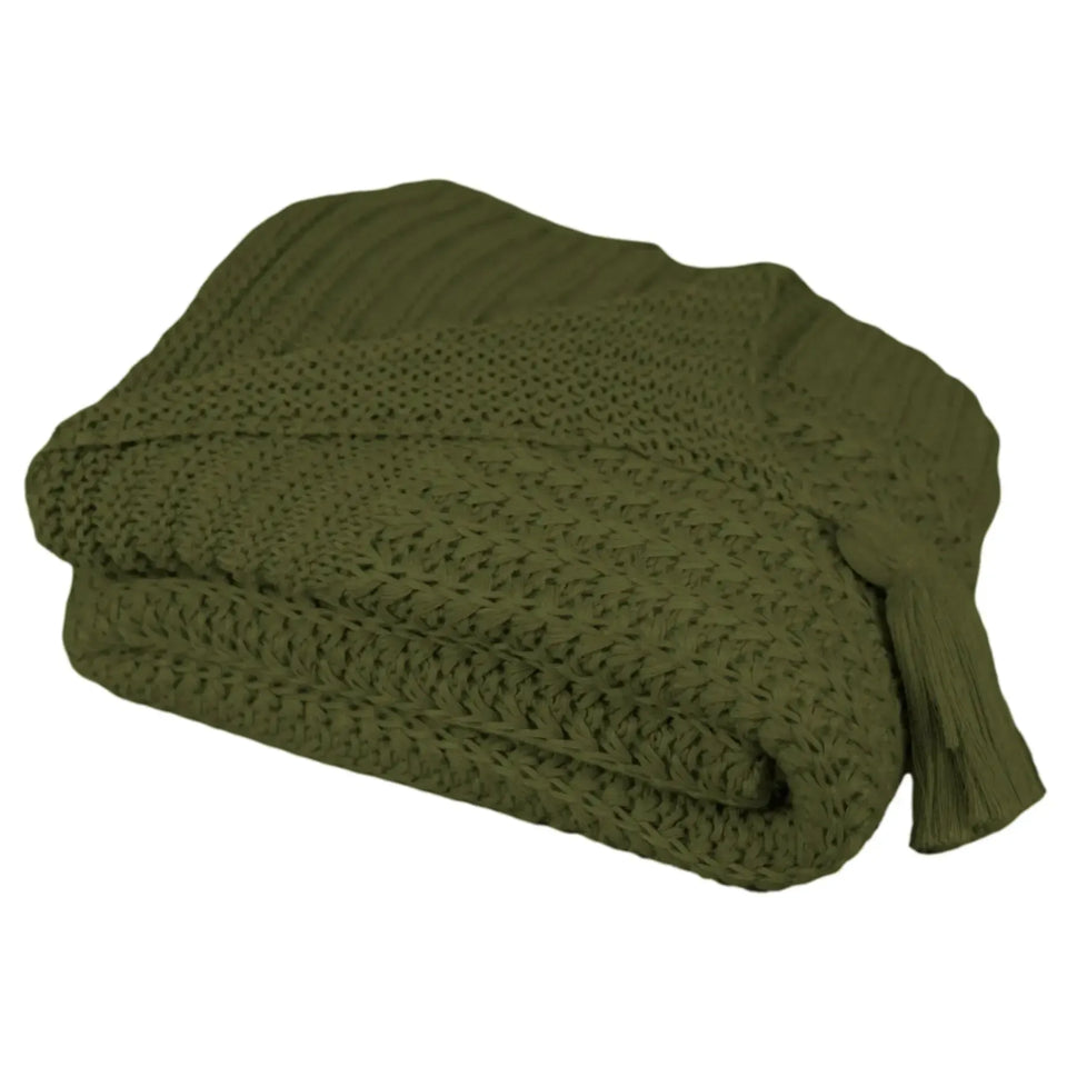 Manta Tricot Trama Lotus 1,80x0,90 Oliva
