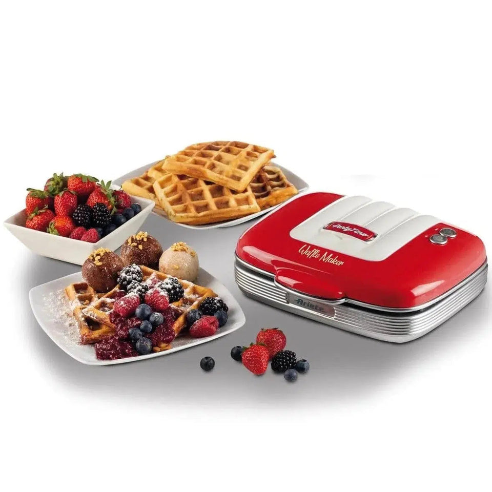 Máquina de Waffle Retrô Party Time 700W 127V Vermelho Ariete