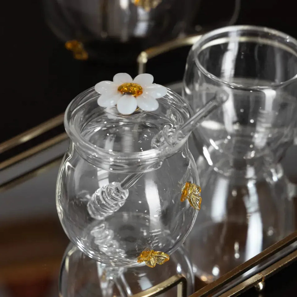 Meleira Vidro Borossilicato com Pegador e Tampa Sun Garden 12x8,5cm