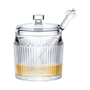 Meleira Vidro Cristalino com Pegador e Tampa Lines 10x7,5cm