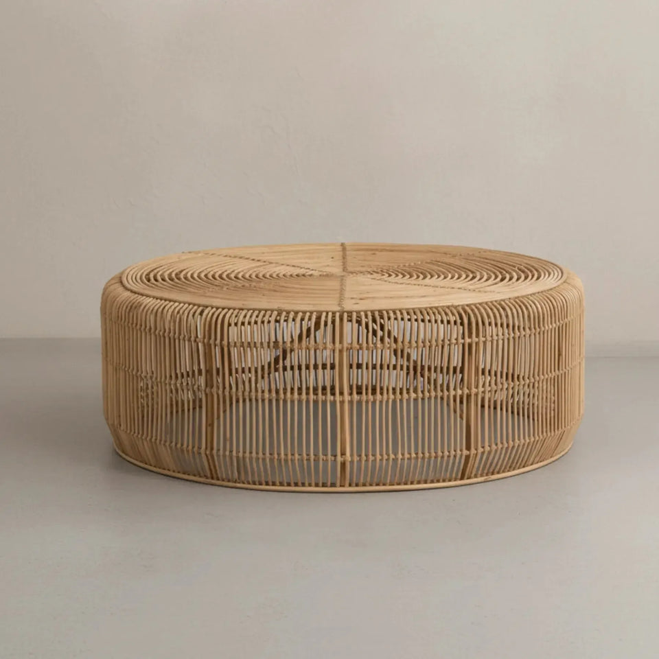 Mesa Centro Laiso Rattan Trançado Bahali 100x40cm
