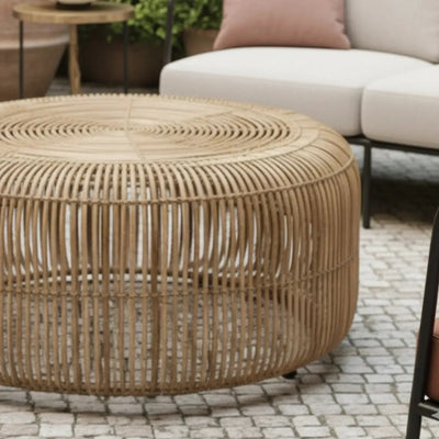 Mesa Centro Laiso Rattan Trançado Bahali 60x40cm