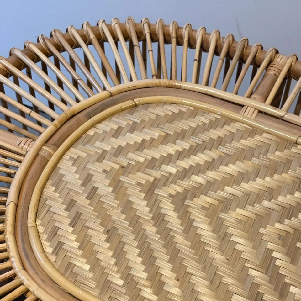 Mesa Centro Mandola Retangular em Rattan Trançado Bahali 110x60x45cm