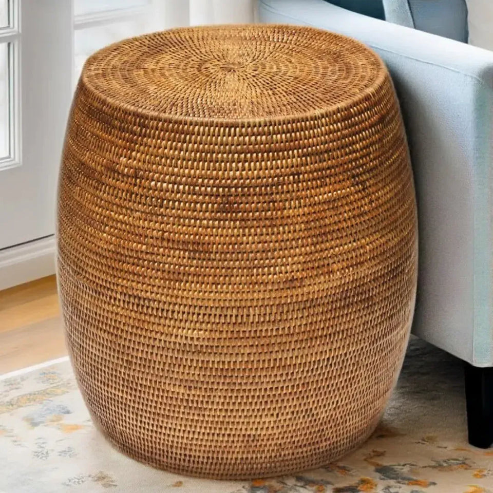 Mesa Lateral Redonda em Rattan Bahali 37x45cm