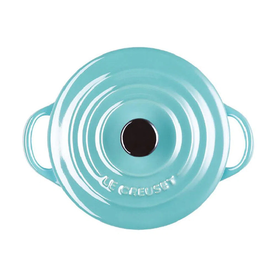 Mini Cocotte Cerâmica Azul Caribe 250ml 10cm Le Creuset