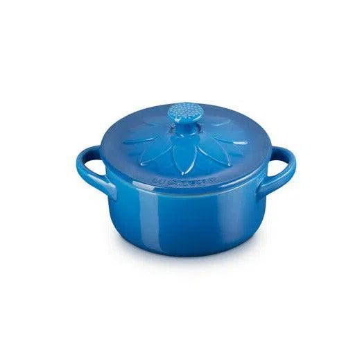 Mini Cocotte Cerâmica Sunflower Azul Marseille Le Creuset