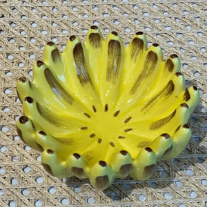 Mini Fruteira Banana Cerâmica Amarelo Lima 6,5x14,5cm Maison Blanche