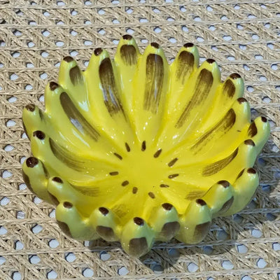 Mini Fruteira Banana Cerâmica Amarelo Lima 6,5x14,5cm Maison Blanche