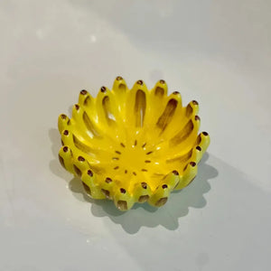 Mini Fruteira Banana Cerâmica Amarelo Lima 6,5x14,5cm Maison Blanche