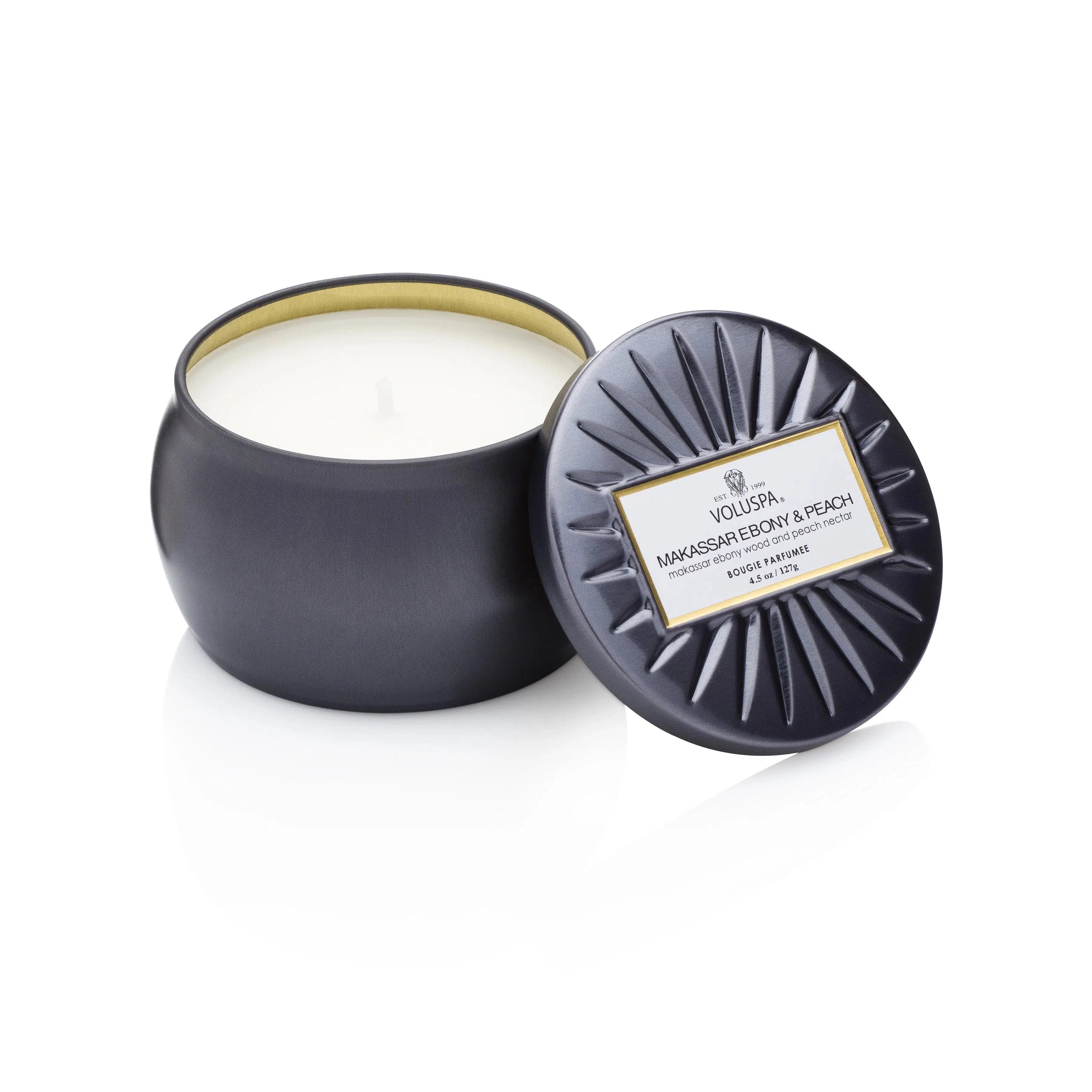 Mini Vela Voluspa Makassar Ebony & Peach 25h - Voluspa – Let's Eat It