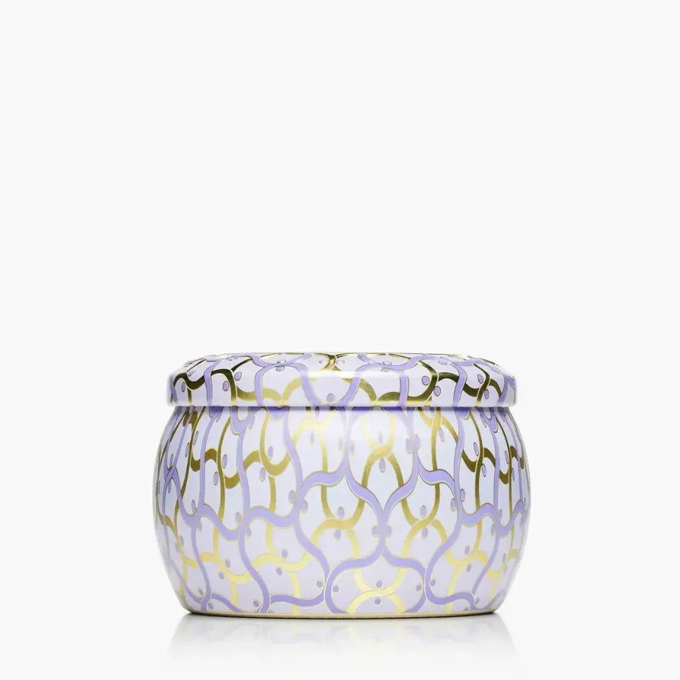 Mini Vela Voluspa Lata Mountain Lavender e Chamomile 25 Horas