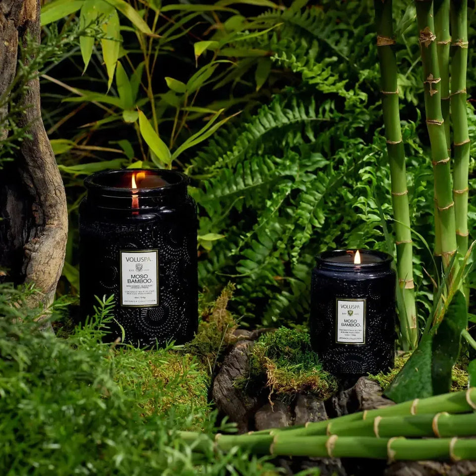 Mini Vela Voluspa Pote de Vidro Moso Bamboo 50 Horas