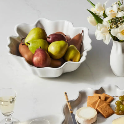 Multi Bowl p/Servir Cerâmica Branco Ruffle 3,8L Le Creuset