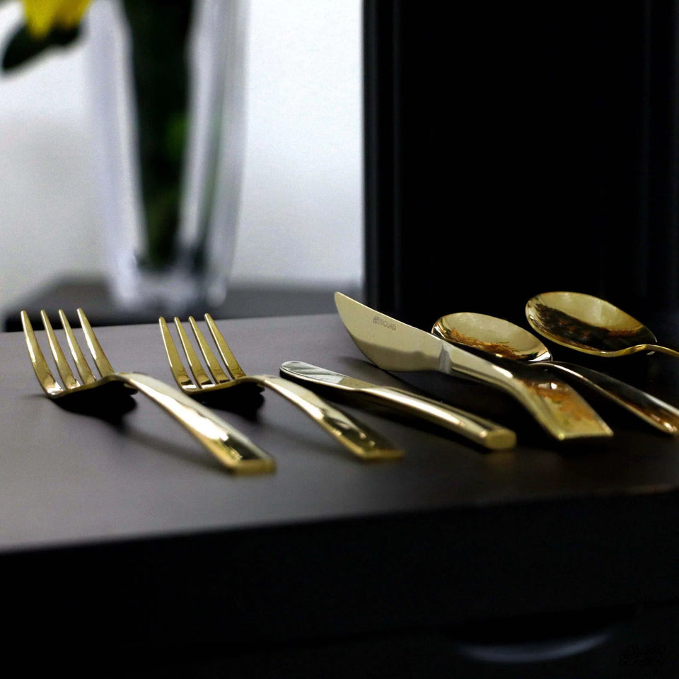 OUTLET: Faqueiro Ravel Champagne em Aço Inox 24Pçs Fracalanza