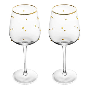 OUTLET: Jogo 2 Taças Vinho Vidro Dots 350ml