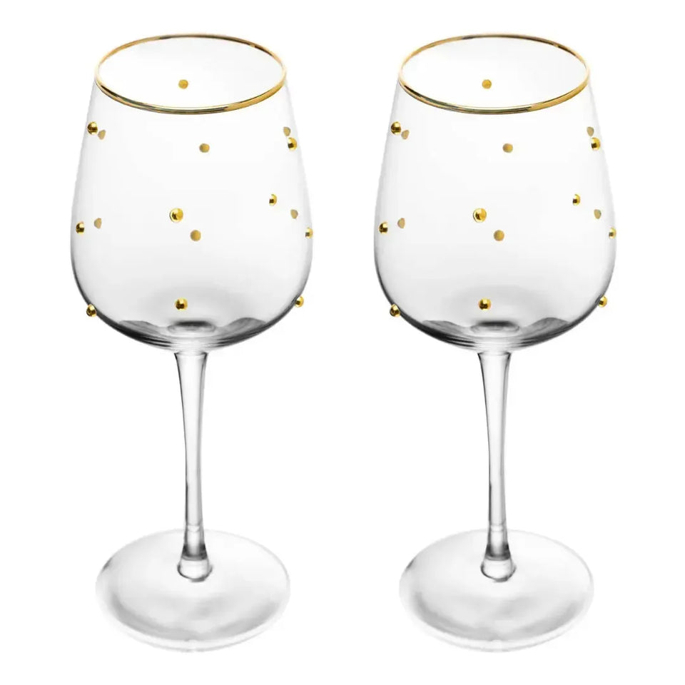 OUTLET: Jogo 2 Taças Vinho Vidro Dots 350ml