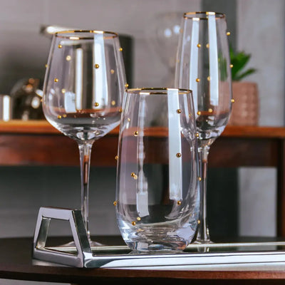 OUTLET: Jogo 2 Taças Vinho Vidro Dots 350ml