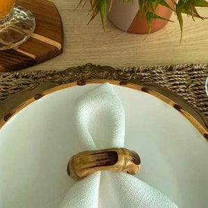 OUTLET: Jogo 4 Porta Guardanapos Argola Bambu Scalla
