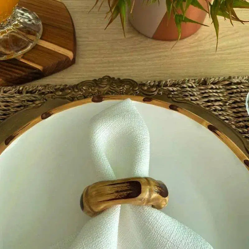 OUTLET: Jogo 4 Porta Guardanapos Argola Bambu Scalla
