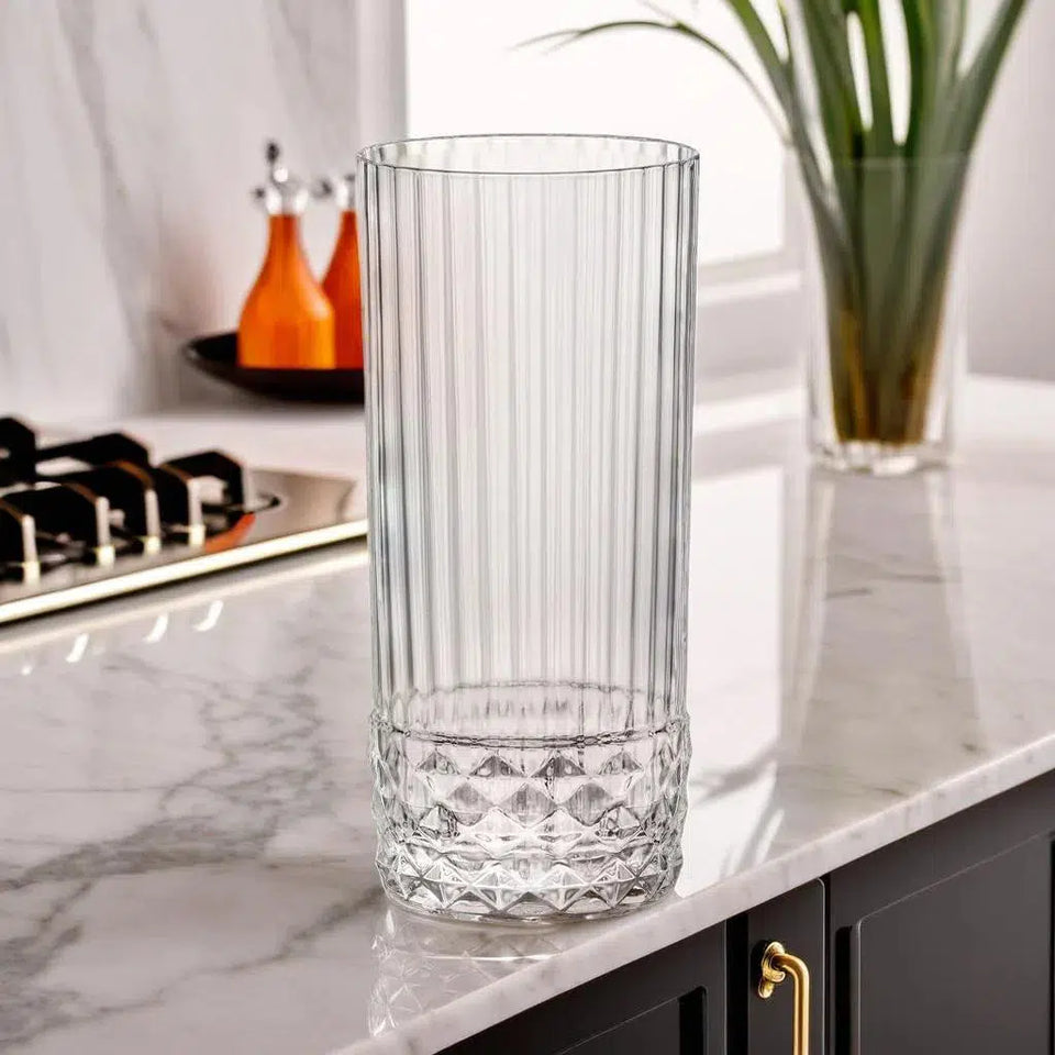 OUTLET: Jogo 6 Copos Altos Cristal Linha America 20's 480ml