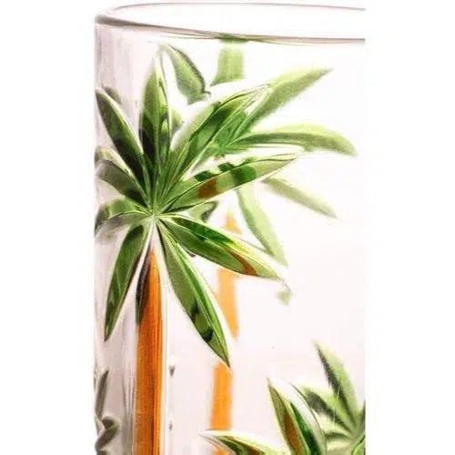 OUTLET: Jogo 6 Copos Altos Palm Tree Handpaint 360ml