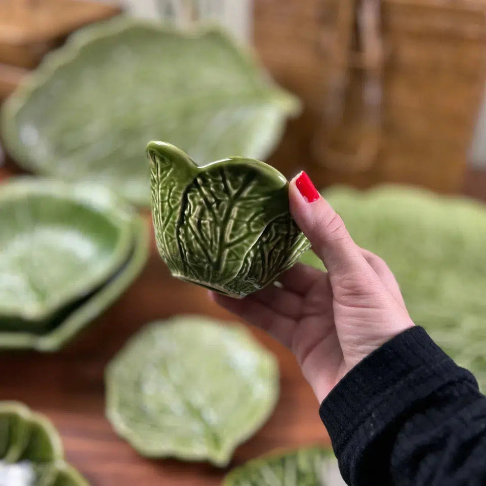 OUTLET: Jogo 6 Mini Bowls Cerâmica Couve Verde Cobre 150ml 11,5cm Scalla