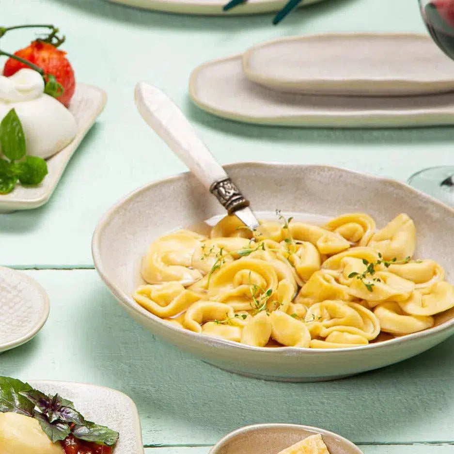 OUTLET: Jogo 6 Pratos Fundos Stoneware Bio Latte 22,5cm Porto Brasil