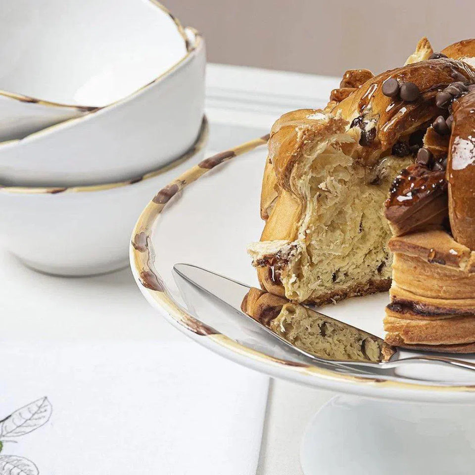 OUTLET: Jogo 6 Pratos de Sobremesa Cerâmica Bambu 20cm Scalla