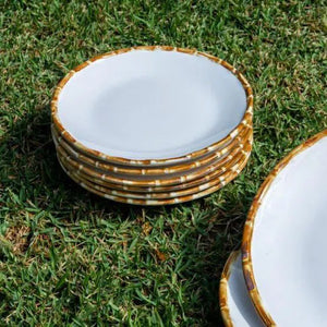OUTLET: Jogo 6 Pratos de Sobremesa Cerâmica Bambu 20cm Scalla